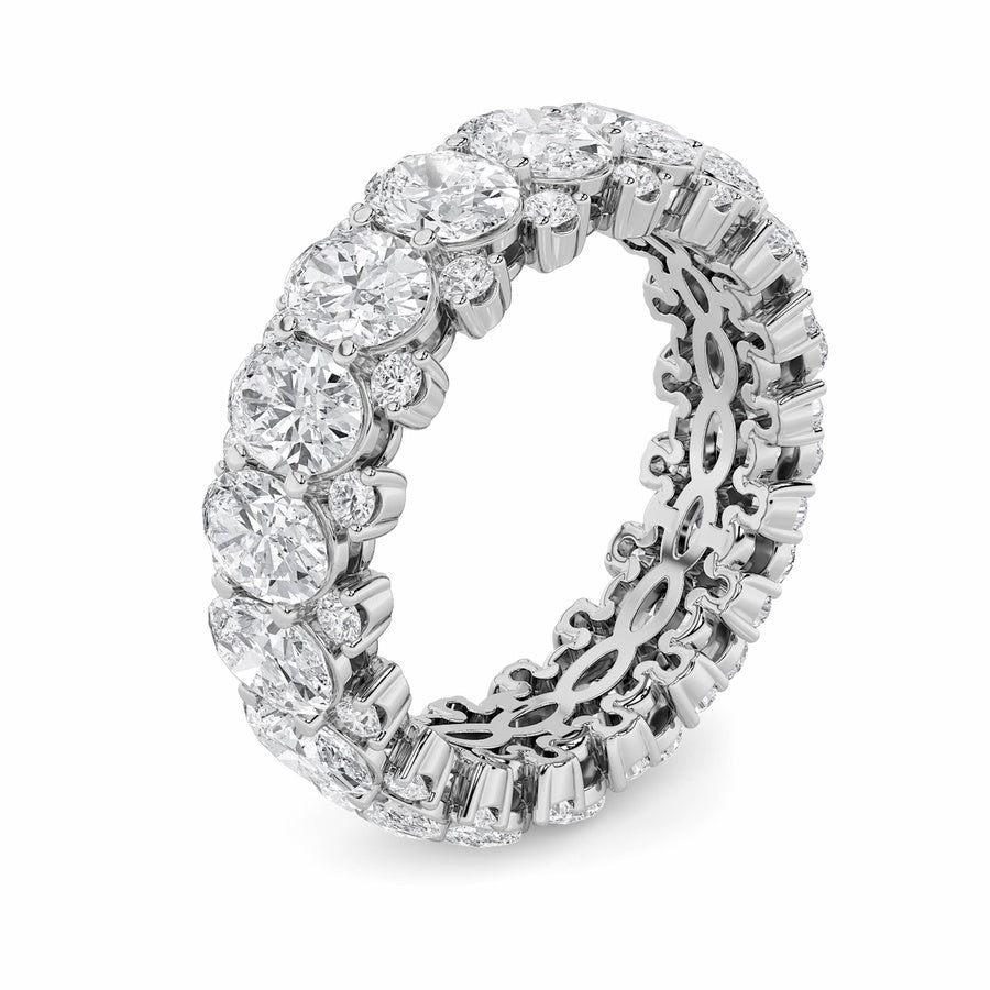 6Cttw Oval Shaped Lab Grown Diamond (F/VS) Eternity Band Ring in 14K Gold