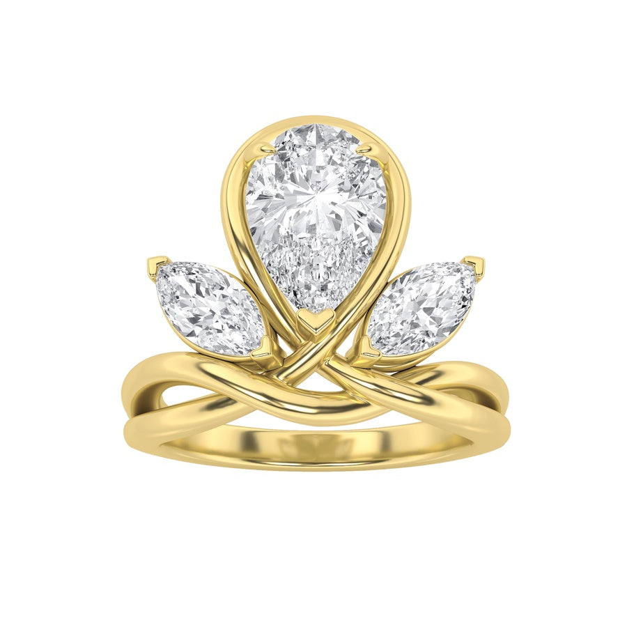 Pear Shape Knot Ring lab grown diamond