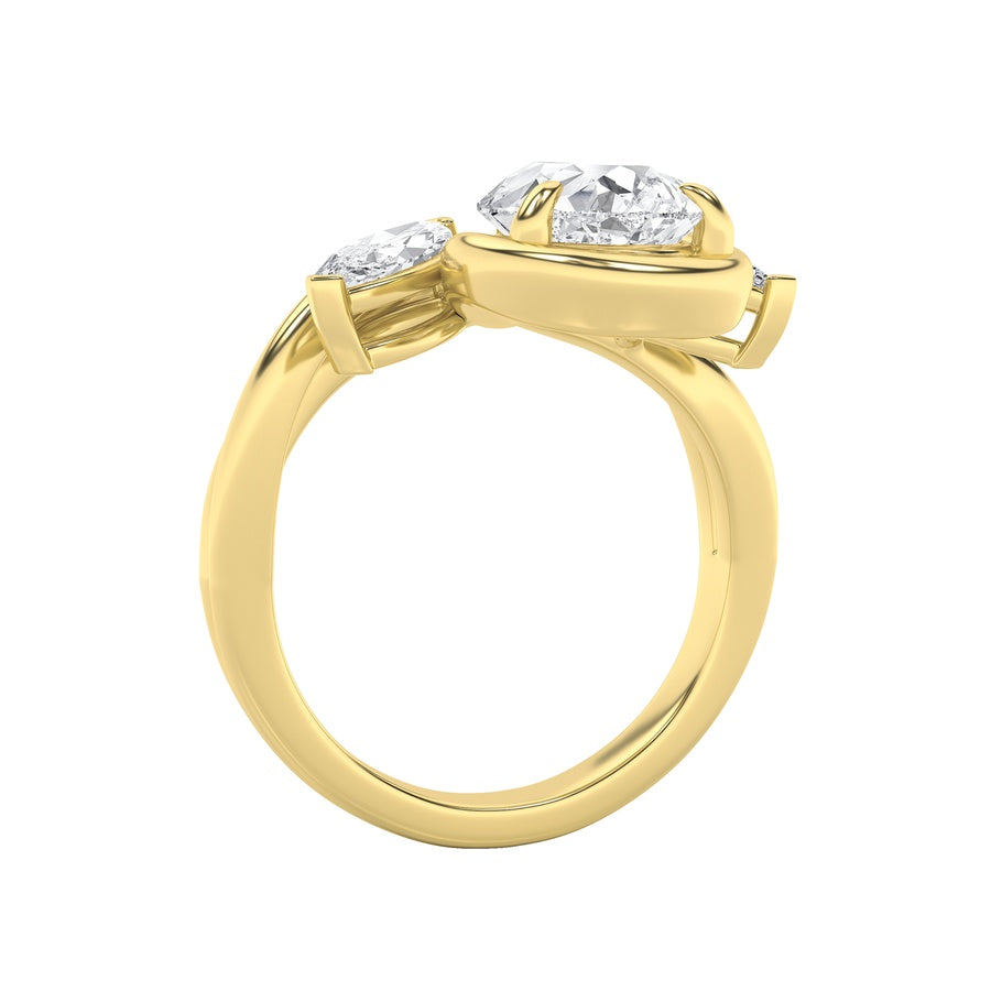Pear Shape Knot Ring lab grown diamond