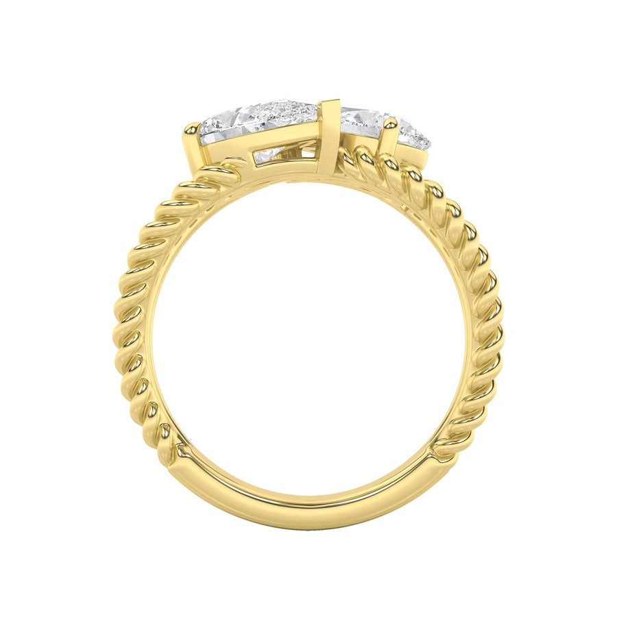 Pear Shape Toi Et Moi Fashiion Ring lab grown diamond