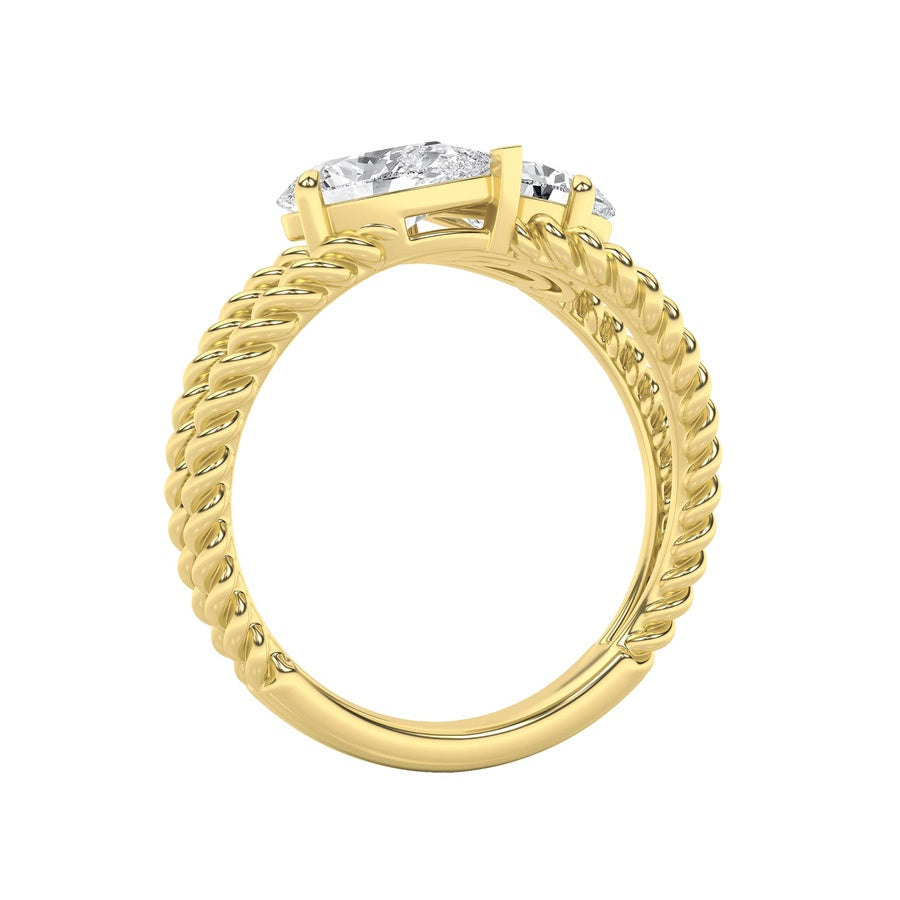 Pear Shape Toi Et Moi Fashiion Ring lab grown diamond