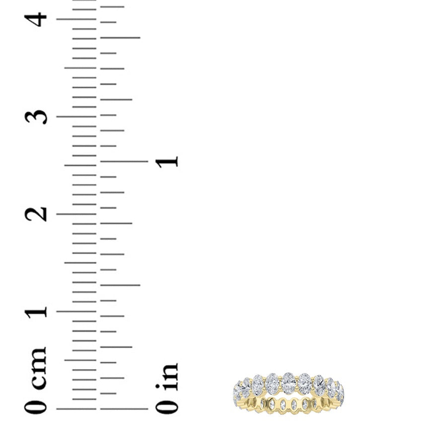 2.5Cttw Oval Shaped Lab Grown Diamond Split ProngEternity Ring in 14K Gold (F/VS)