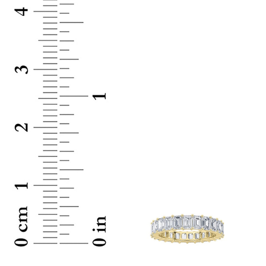Emerald Shape Lab Grown Diamond Split Prong Eternity Ring lab grown diamond