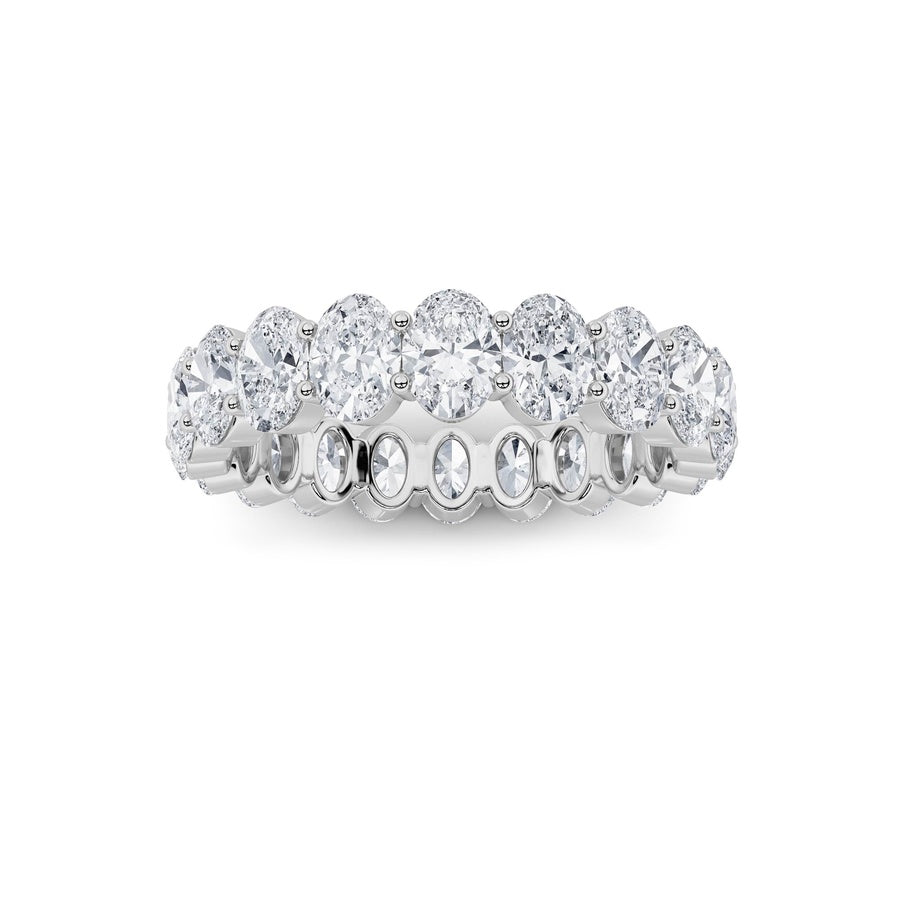 4Cttw Oval Shaped Lab Grown Diamond Split Prong Eternity Ring in 14K Gold (F/VS)