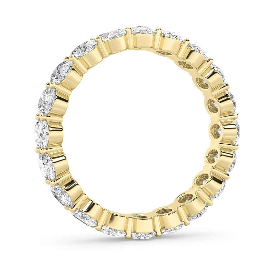 4Cttw Oval Shaped Lab Grown Diamond Split Prong Eternity Ring in 14K Gold (F/VS)
