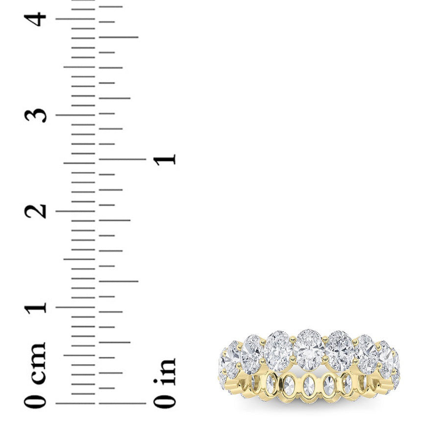 4Cttw Oval Shaped Lab Grown Diamond Split Prong Eternity Ring in 14K Gold (F/VS)