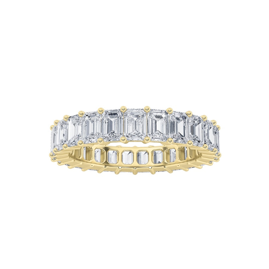 Emerald Shape Lab Grown Diamond Split Prong Eternity Ring lab grown diamond