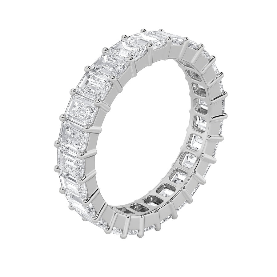 5.75Cttw Emerald Shaped Lab Grown Diamond Split Prong Eternity Ring in 14K Gold (F/VS)