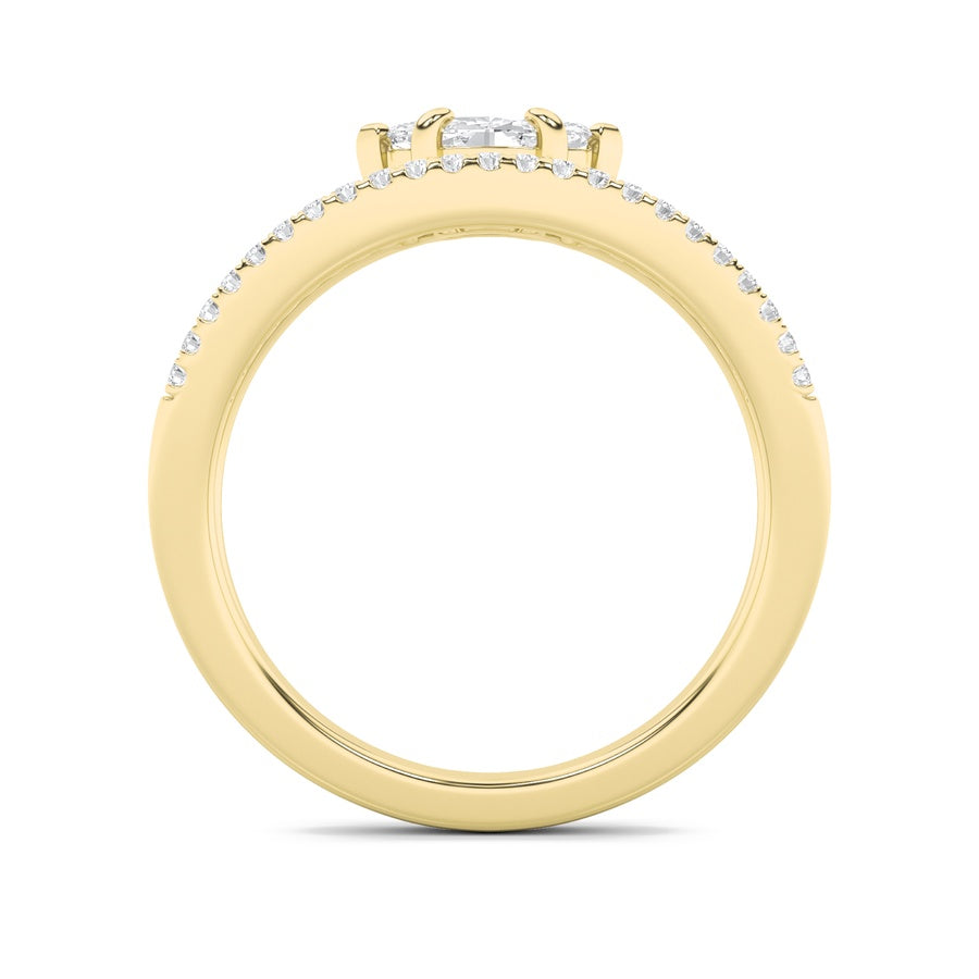 0.5Cttw Marquise Shaped Lab Grown Diamond (G/VS) Ring in 14K Gold