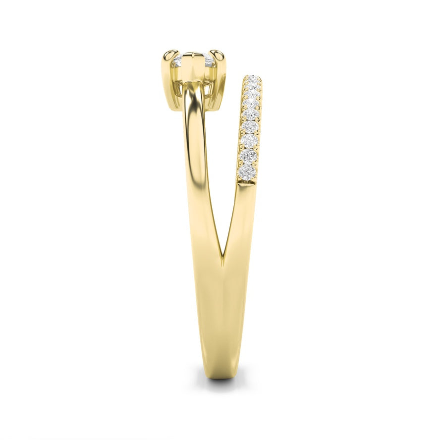0.5Cttw Marquise Shaped Lab Grown Diamond (G/VS) Ring in 14K Gold