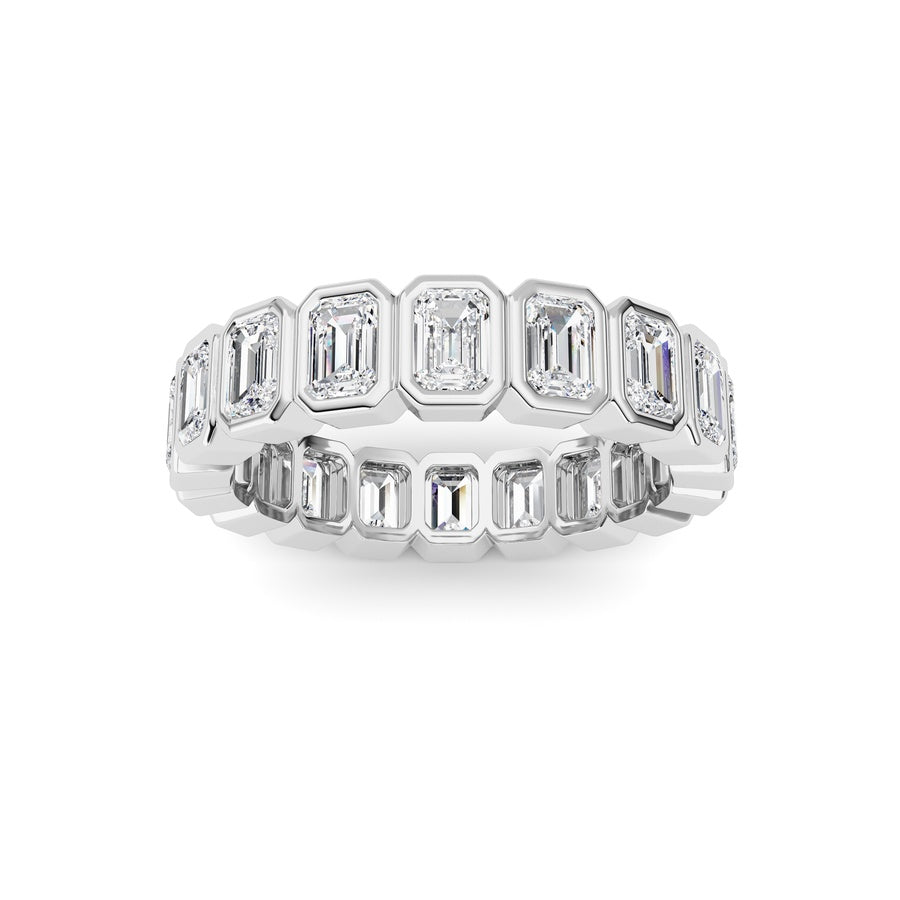Emerald Shape Eternity Band Ring lab grown diamond