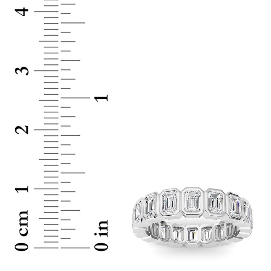 2.2Cttw Emerald Shaped Lab Grown Diamond (F/VS) Eternity Band Ring in 14K Gold