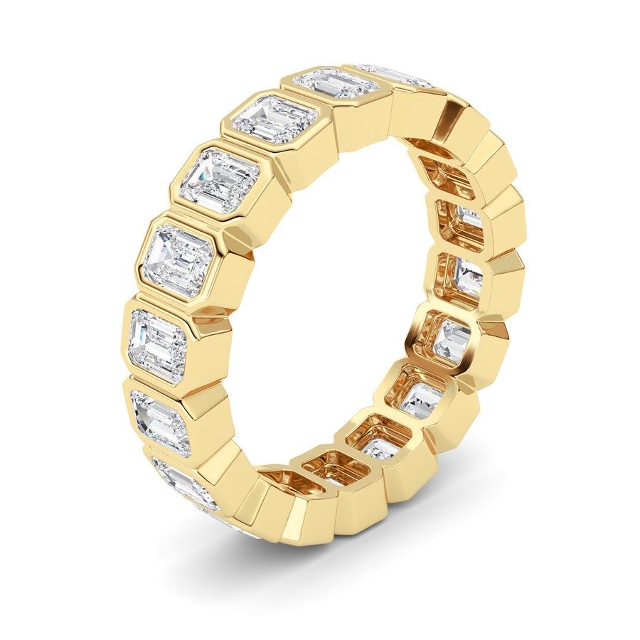 2.2Cttw Emerald Shaped Lab Grown Diamond (F/VS) Eternity Band Ring in 14K Gold
