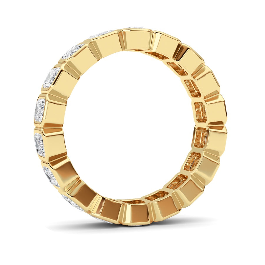 2.2Cttw Emerald Shaped Lab Grown Diamond (F/VS) Eternity Band Ring in 14K Gold