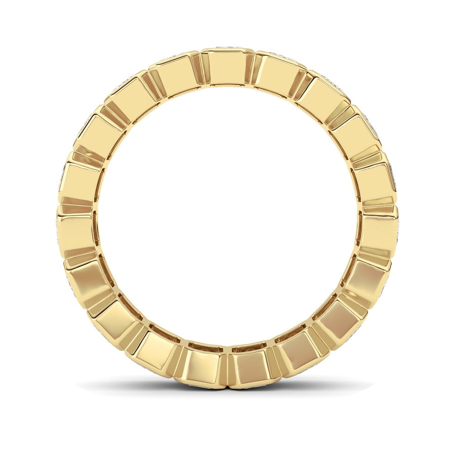 2.2Cttw Emerald Shaped Lab Grown Diamond (F/VS) Eternity Band Ring in 14K Gold