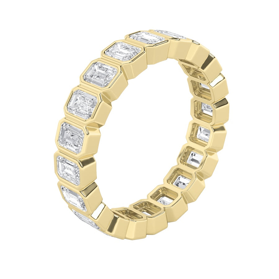 2.5Cttw Emerald Shaped Lab Grown Diamond (F/VS) Eternity Band Ring in 14K Gold