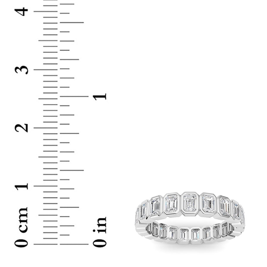 2.6Cttw Emerald Shaped Lab Grown Diamond (F/VS) Eternity Band Ring in 14K Gold
