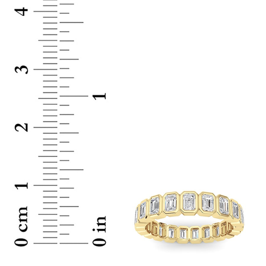 2.6Cttw Emerald Shaped Lab Grown Diamond (F/VS) Eternity Band Ring in 14K Gold