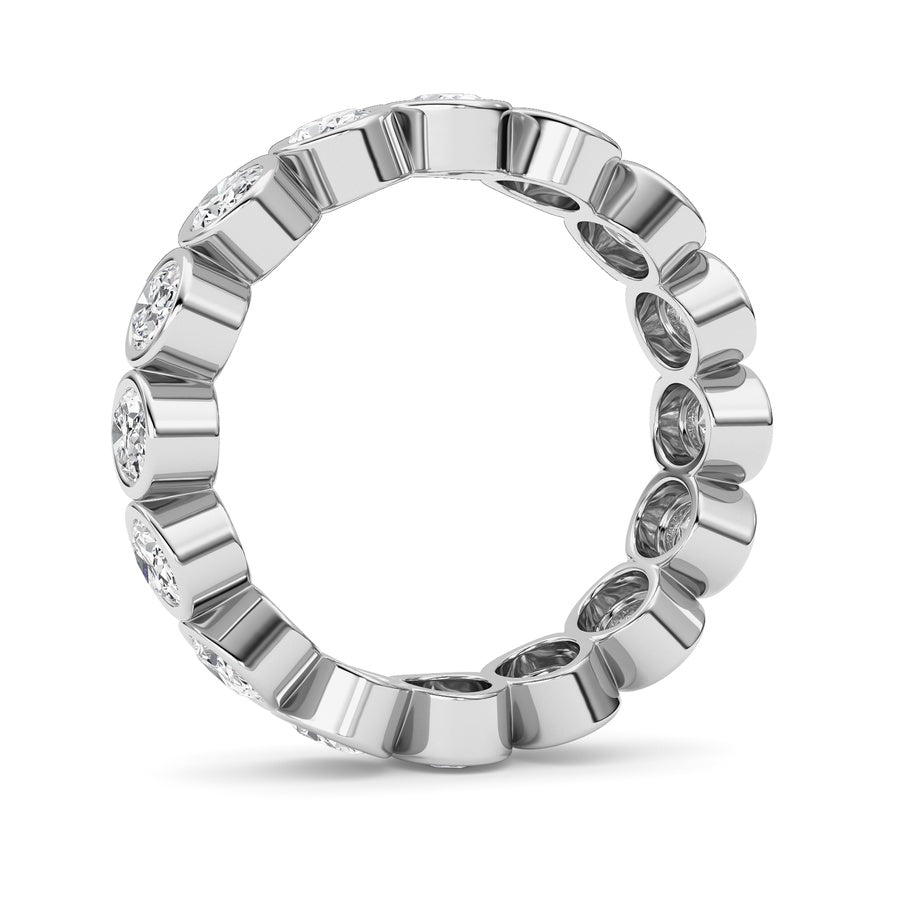 2Cttw Oval Shaped Lab Grown Diamond (F/VS) Eternity Band Ring in 14K Gold