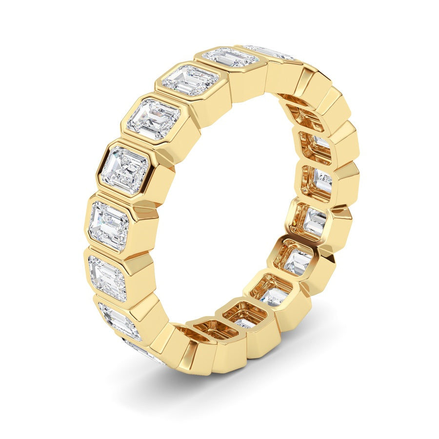 2.75Cttw Emerald Shaped Lab Grown Diamond (F/VS) Eternity Band Ring in 14K Gold