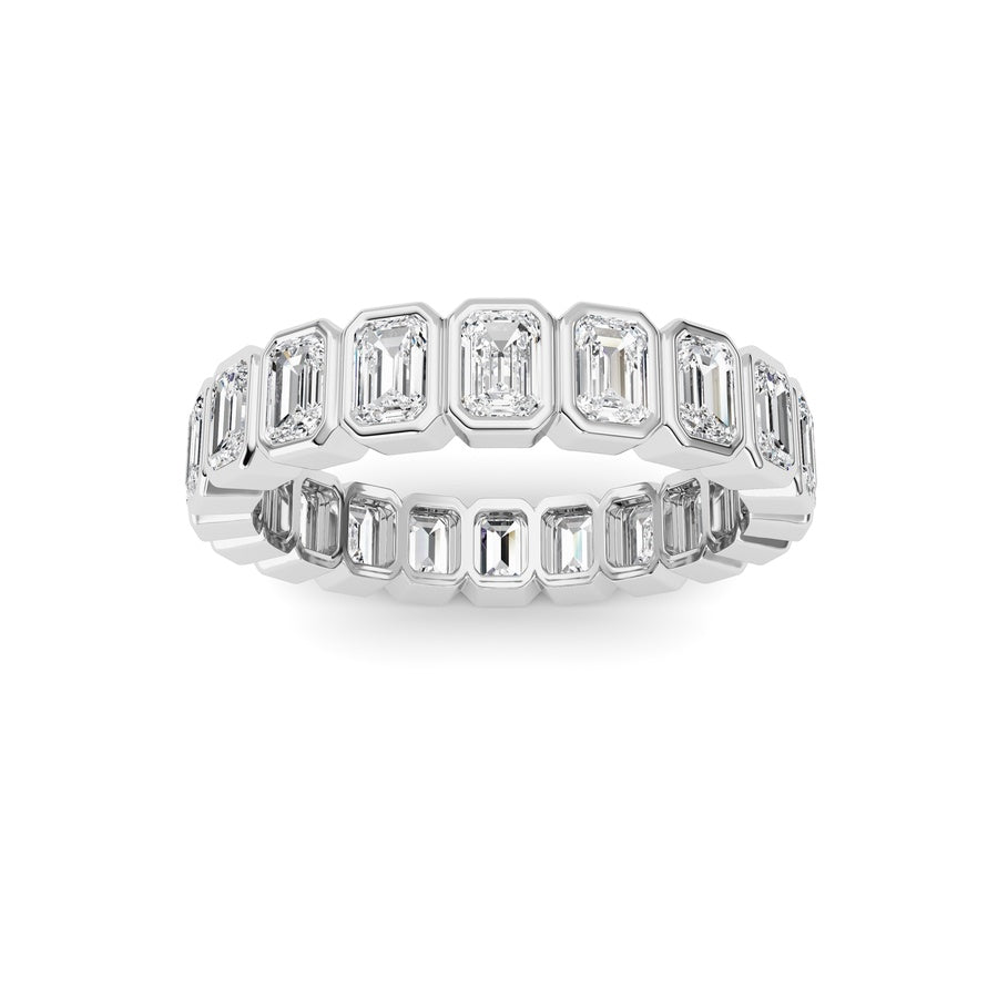 3.00Cttw Emerald Shaped Lab Grown Diamond (F/VS) Eternity Band Ring in 14K Gold