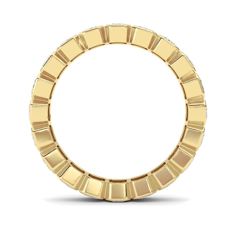 3.00Cttw Emerald Shaped Lab Grown Diamond (F/VS) Eternity Band Ring in 14K Gold