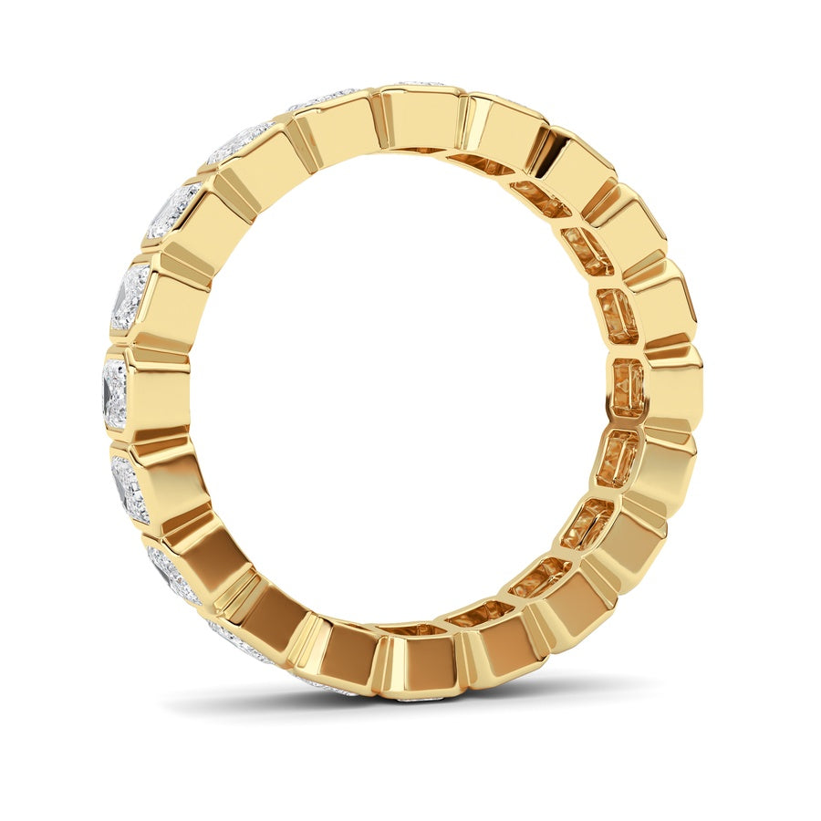 3.00Cttw Emerald Shaped Lab Grown Diamond (F/VS) Eternity Band Ring in 14K Gold