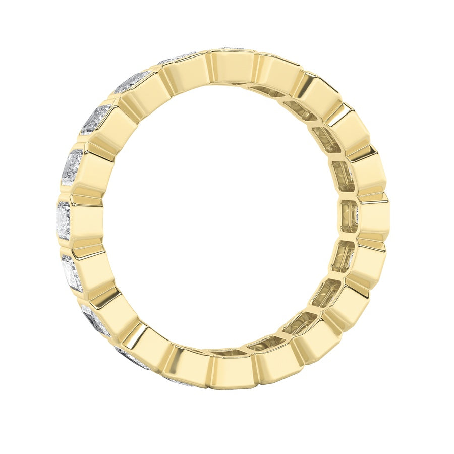 3.25Cttw Emerald Shaped Lab Grown Diamond (F/VS) Eternity Band Ring in 14K Gold