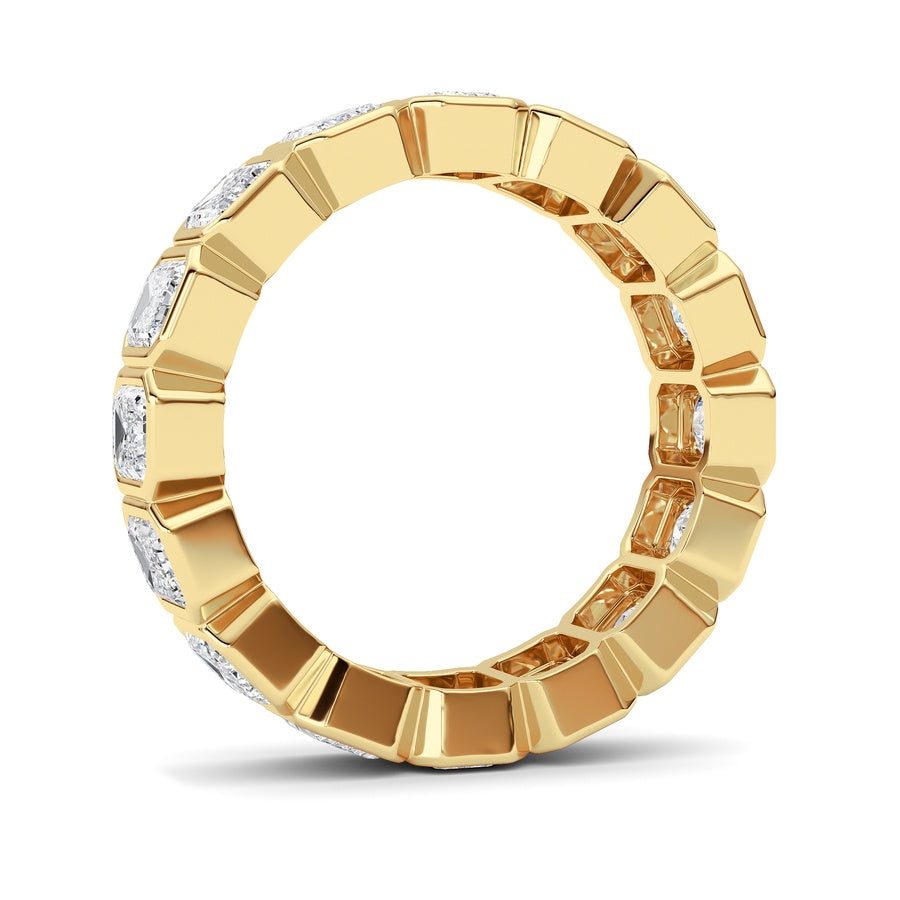 3.2Cttw Emerald Shaped Lab Grown Diamond (F/VS) Eternity Band Ring in 14K Gold