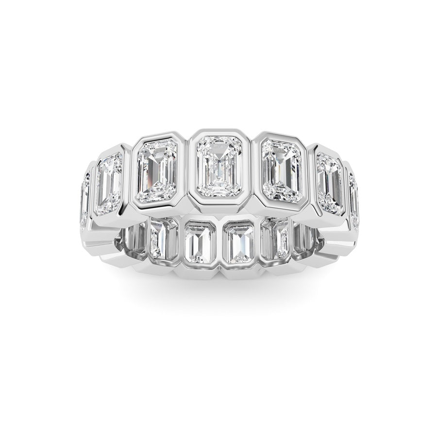 3.75Cttw Emerald Shaped Lab Grown Diamond (F/VS) Eternity Band Ring in 14K Gold