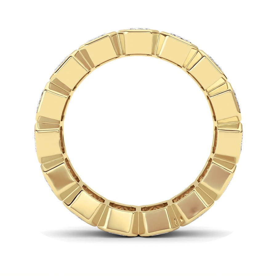 3.75Cttw Emerald Shaped Lab Grown Diamond (F/VS) Eternity Band Ring in 14K Gold