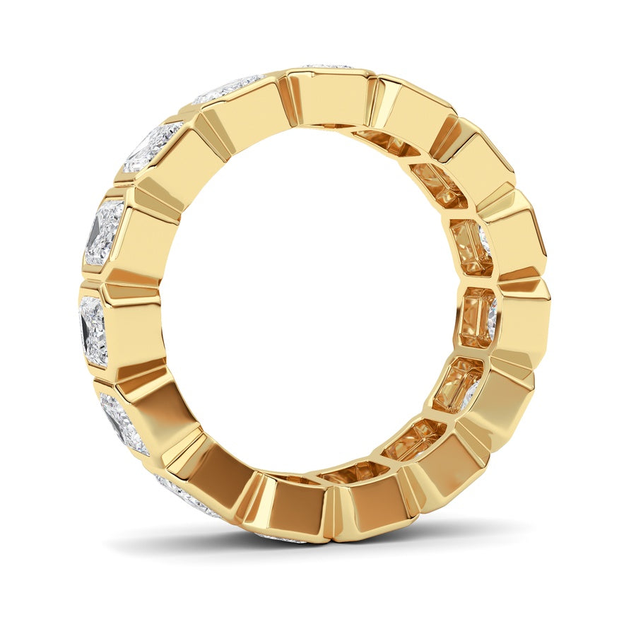 3.75Cttw Emerald Shaped Lab Grown Diamond (F/VS) Eternity Band Ring in 14K Gold