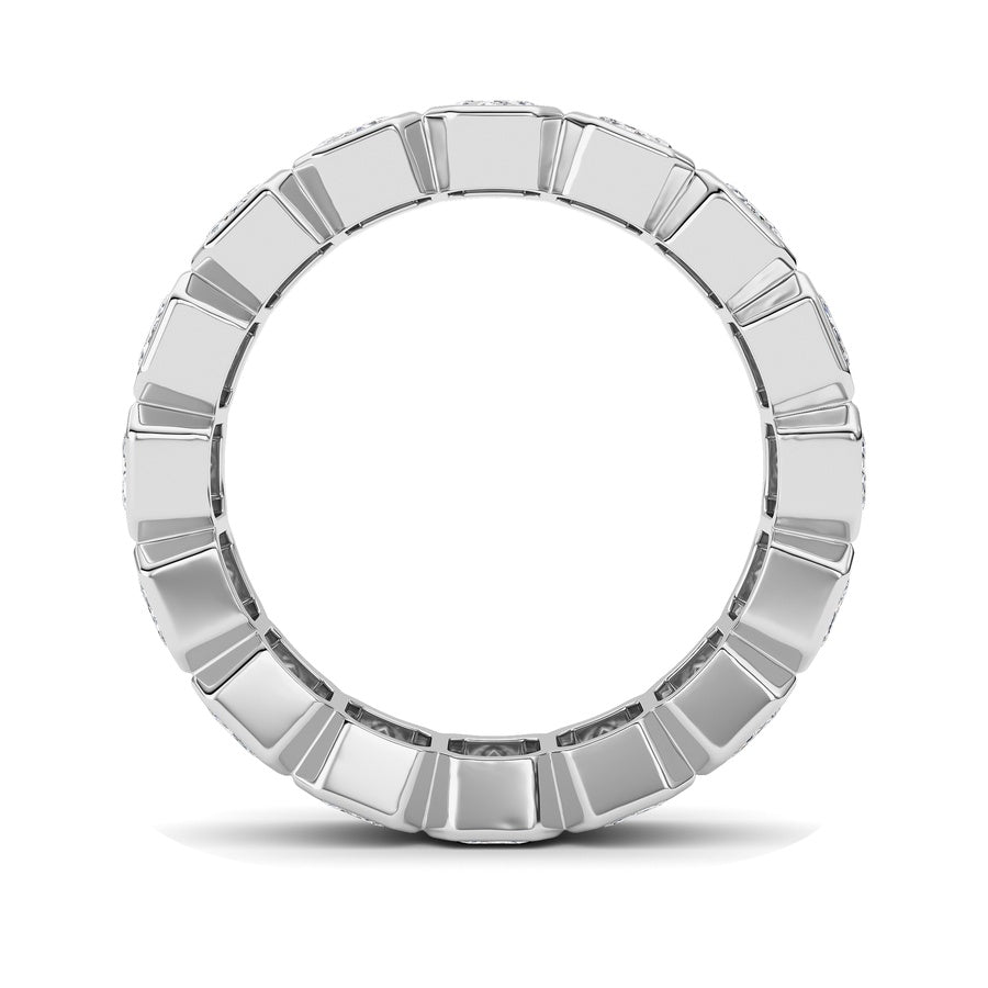 4Cttw Emerald Shaped Lab Grown Diamond (F/VS) Eternity Band Ring in 14K Gold