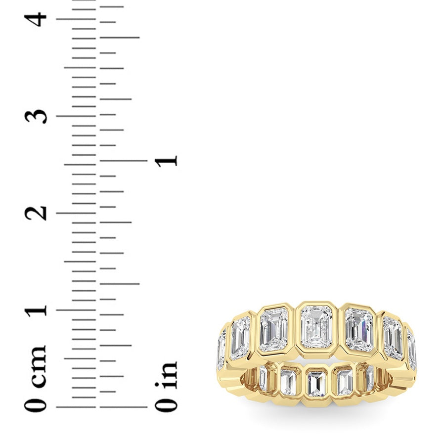 4Cttw Emerald Shaped Lab Grown Diamond (F/VS) Eternity Band Ring in 14K Gold