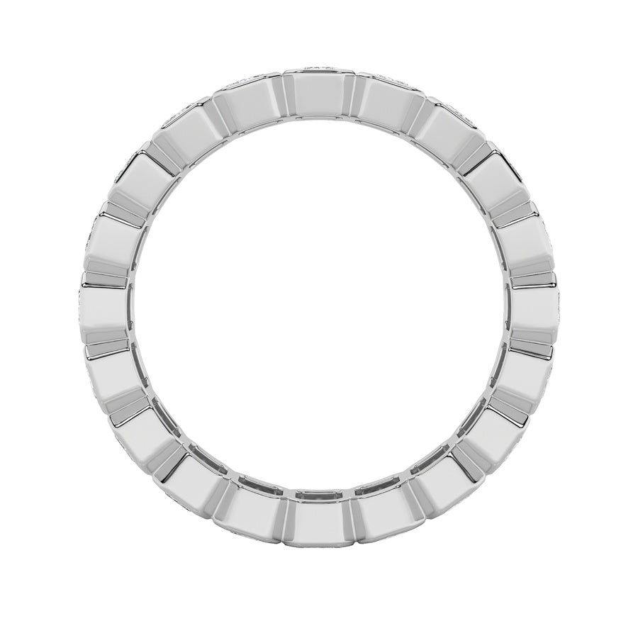 4.25Cttw Emerald Shaped Lab Grown Diamond (F/VS) Eternity Band Ring in 14K Gold