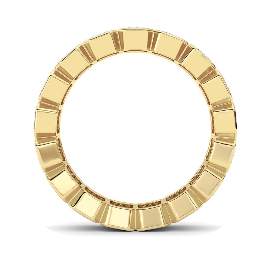 4.25Cttw Emerald Shaped Lab Grown Diamond (F/VS) Eternity Band Ring in 14K Gold