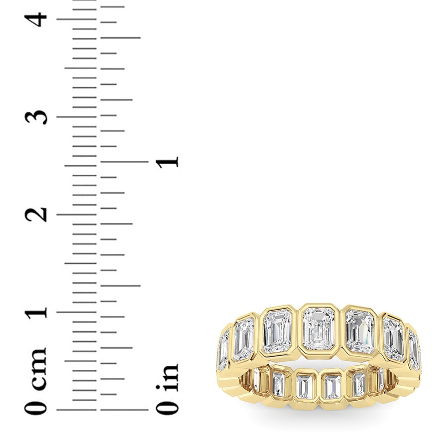 4.25Cttw Emerald Shaped Lab Grown Diamond (F/VS) Eternity Band Ring in 14K Gold