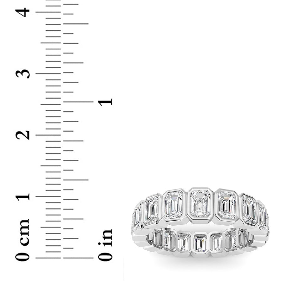 4.5Cttw Emerald Shaped Lab Grown Diamond (F/VS) Eternity Band Ring in 14K Gold