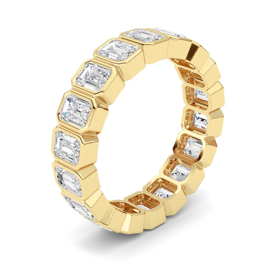 4.5Cttw Emerald Shaped Lab Grown Diamond (F/VS) Eternity Band Ring in 14K Gold