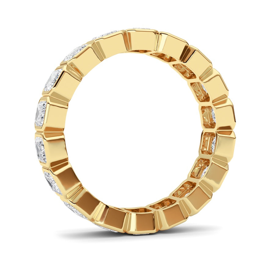 4.5Cttw Emerald Shaped Lab Grown Diamond (F/VS) Eternity Band Ring in 14K Gold