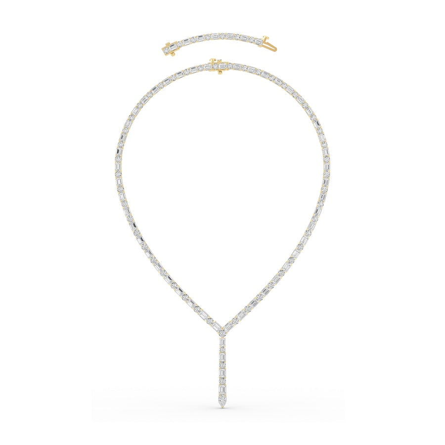 28Cttw Mix Shaped Lab Grown Diamond Necklace in 14K Gold (F/VS)