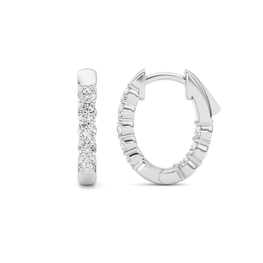 1Cttw Round Shaped Lab Grown Diamond (F/VS) InsideOut Hoop Earring in 14K Gold