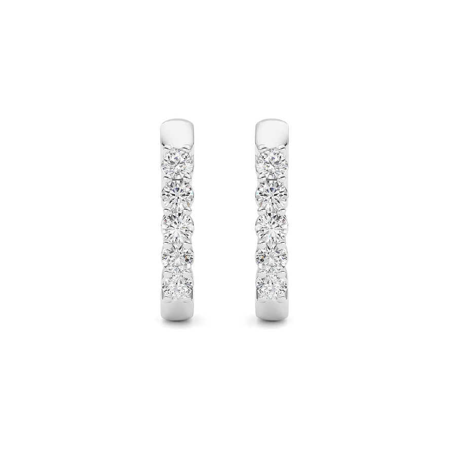 Round Shape Inside Out Hoop Earring lab grown diamond