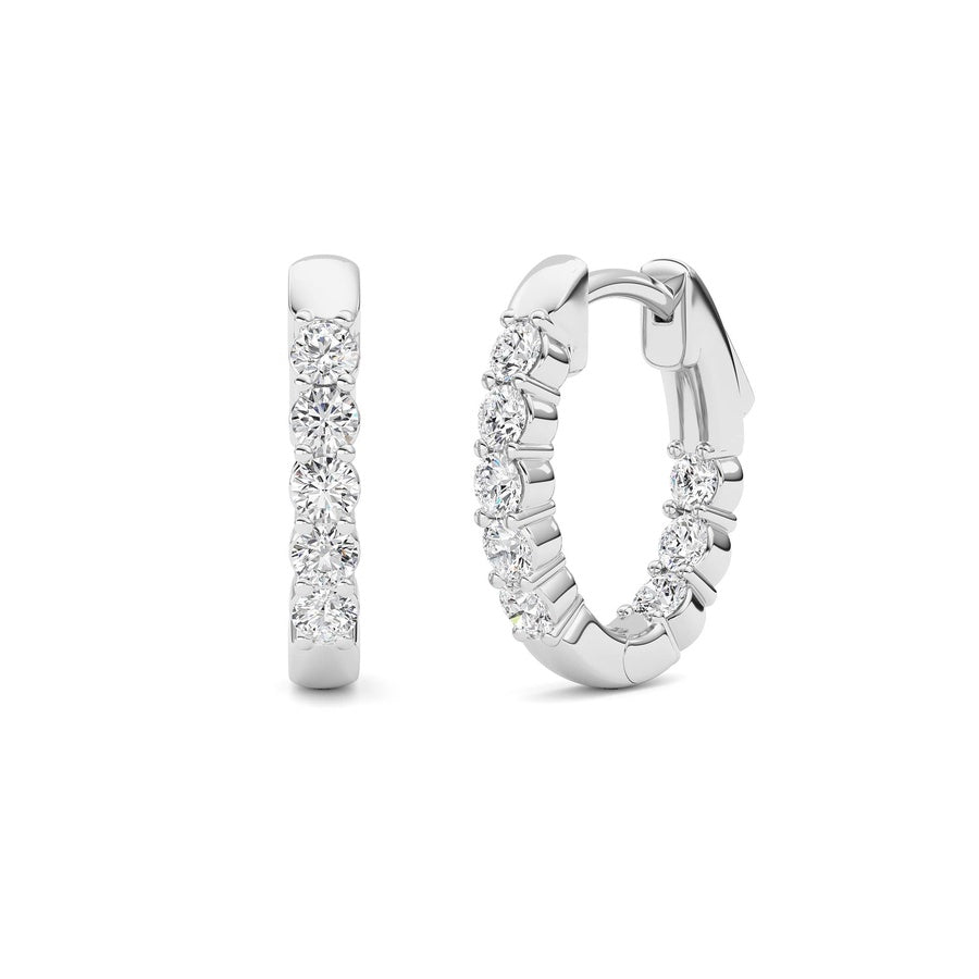 Round Shape Inside Out Hoop Earring lab grown diamond