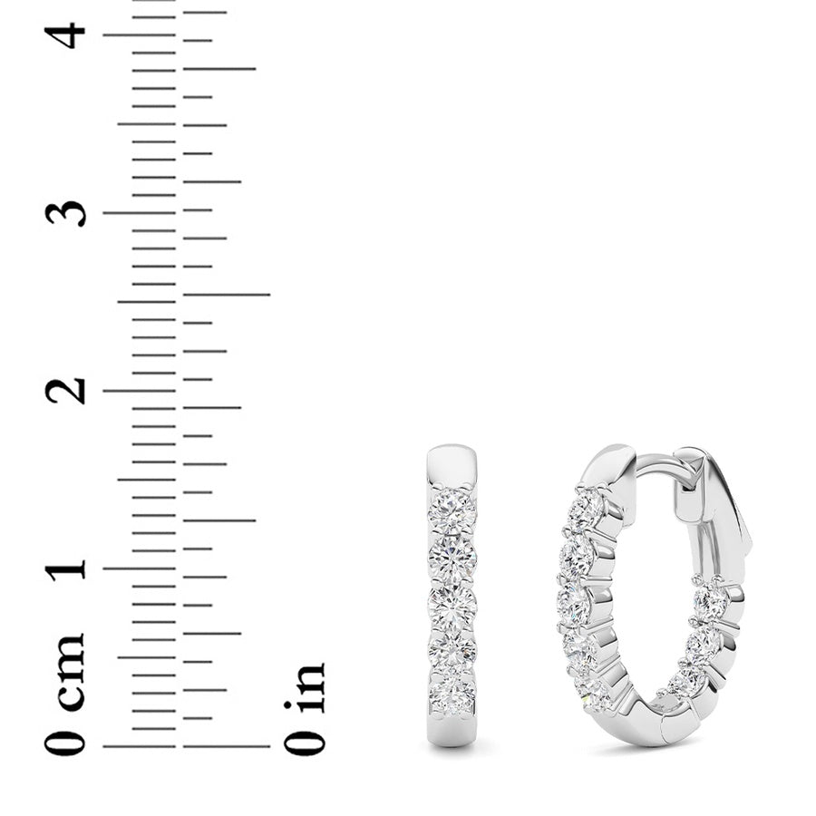 1Cttw Round Shaped Lab Grown Diamond (F/VS) InsideOut Hoop Earring in 14K Gold