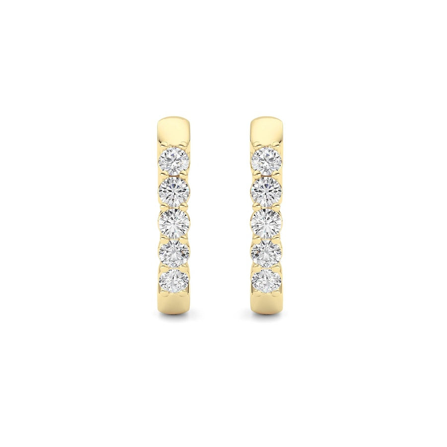 Round Shape Inside Out Hoop Earring lab grown diamond