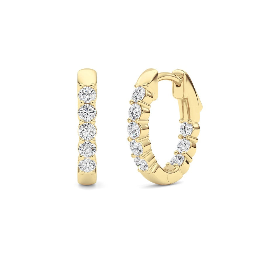 Round Shape Inside Out Hoop Earring lab grown diamond