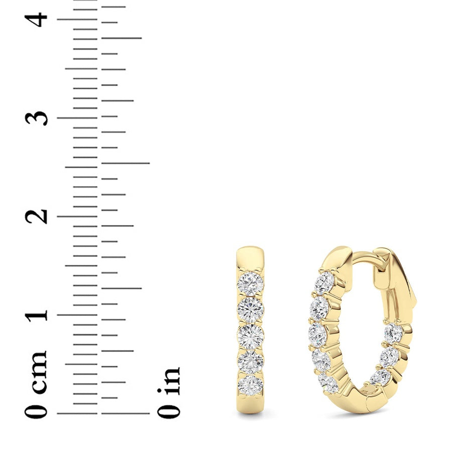 1Cttw Round Shaped Lab Grown Diamond (F/VS) InsideOut Hoop Earring in 14K Gold