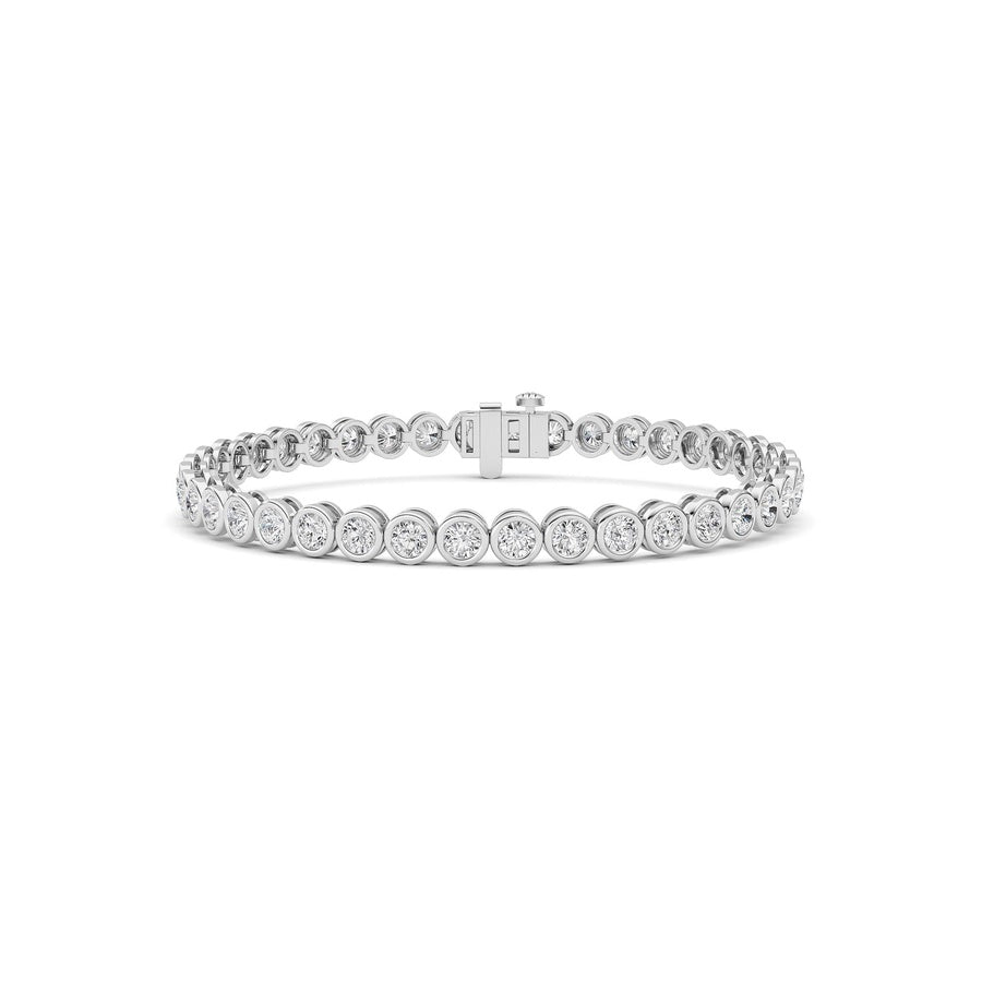 5Cttw Round Lab Grown Diamond (F/VS ) Bezel Set Bracelet in 14K Gold