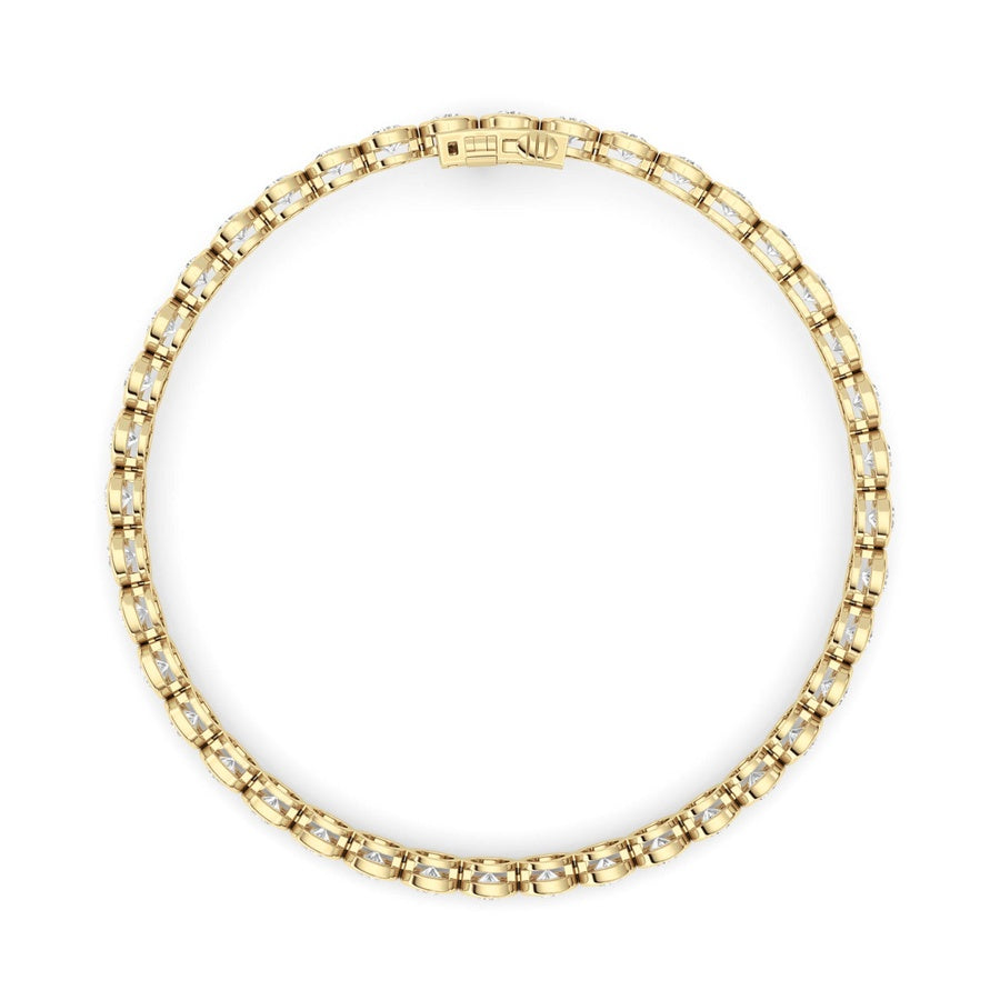 5Cttw Round Lab Grown Diamond (F/VS ) Bezel Set Bracelet in 14K Gold